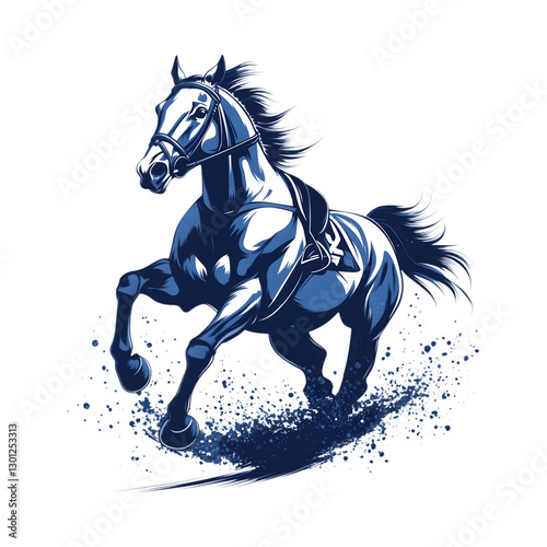 Cowboy riding horse vector illustration PNG isolated on transparent background