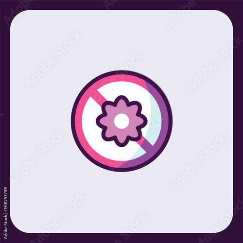 Prohibition of Germs and Viruses: Creative Icon Depicting a Sanitary Restriction