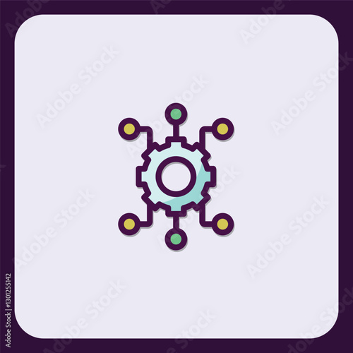 Digital transformation icon representing technological process automation