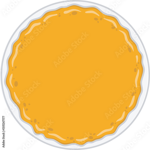 Pancake on a plate, top view. Vector element in flat style on transparent background.