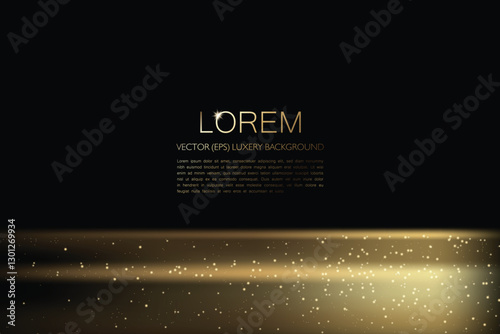 Premium elegant dark background, Rectangle with smooth golden transition and different shades of gold and stardust for presentations, greetings and advertising. Vector, EPS, editable elements