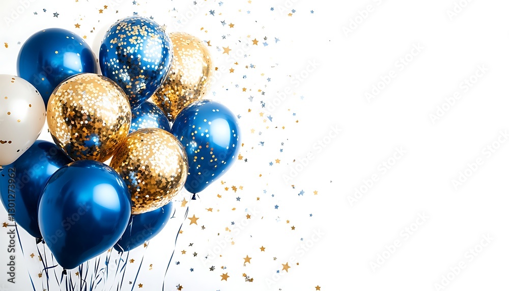 Balloons with Confetti on Plain Backdrop Balloons with Confetti on Plain Backdrop
