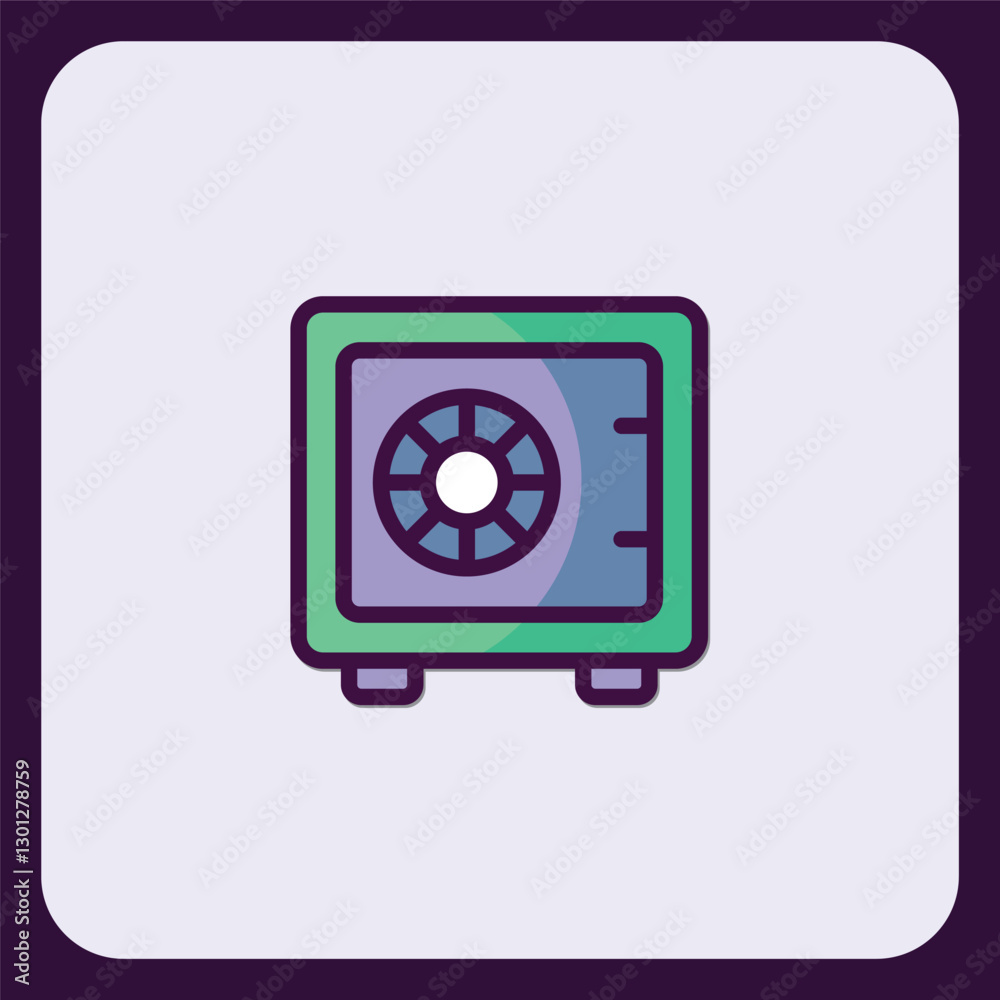 Minimalist safe box icon symbolizing financial security and protection Minimalist safe box icon symbolizing financial security and protection