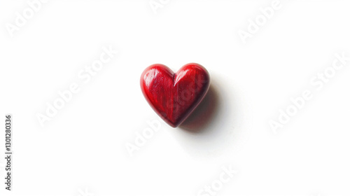 A heart shape in red color, Ace of hearts on an isolated white background, object focused, png, stock image, hd quality