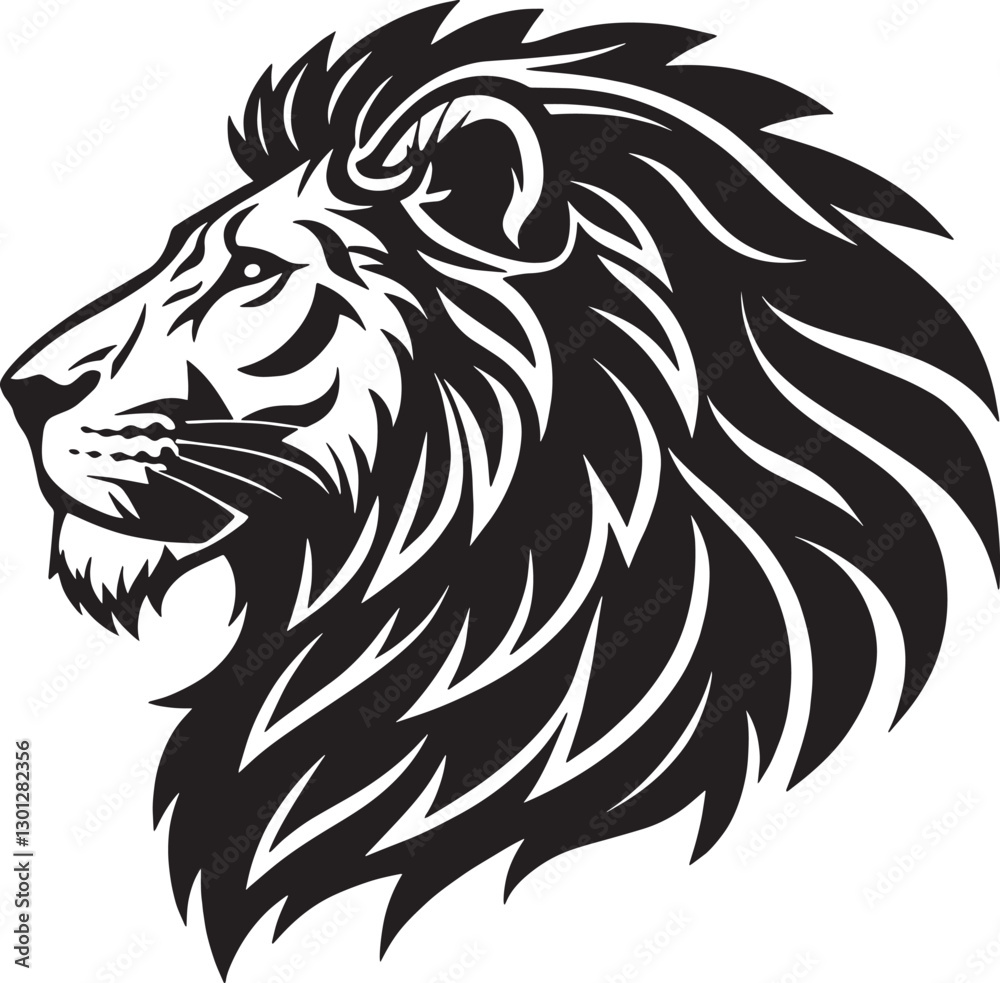 Fototapeta premium A lion head silhouette vector