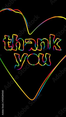 A thank you message in spectrum colours