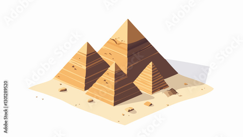 Isometric View of The Pyramids of Giza- Wonders of the Ancient World