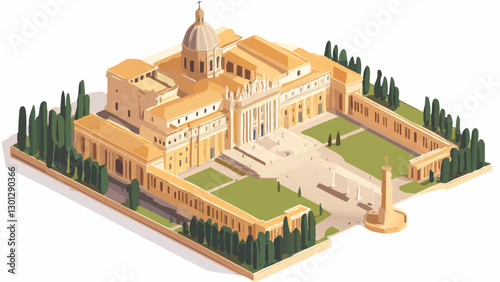 Stunning Isometric Depiction of The Vatican City