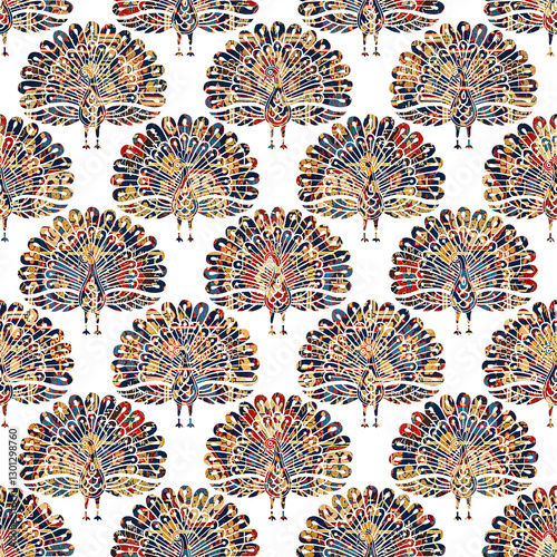 Abstract seamless traditional motif paisley bunch pattern