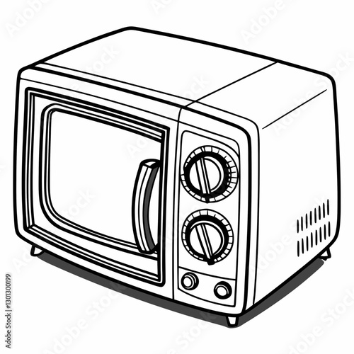 microwave vector art on white background 
