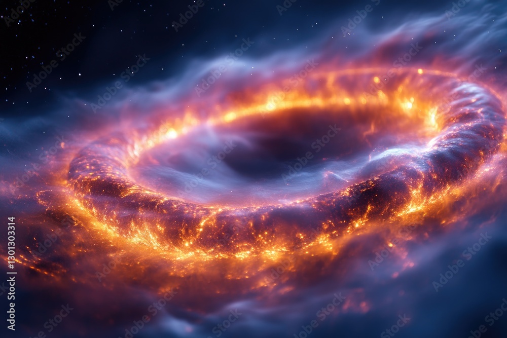 Fototapeta premium A spiral-shaped object floating in space