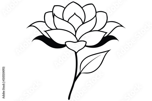 Elegant flower line art vector illustrations perfect for digital designs, prints, and stock use.