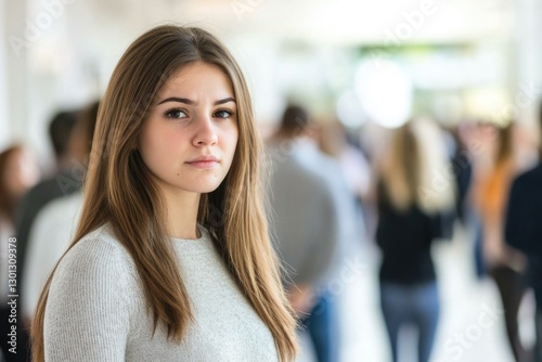 Wallpaper Mural A woman stands among a group of people Torontodigital.ca