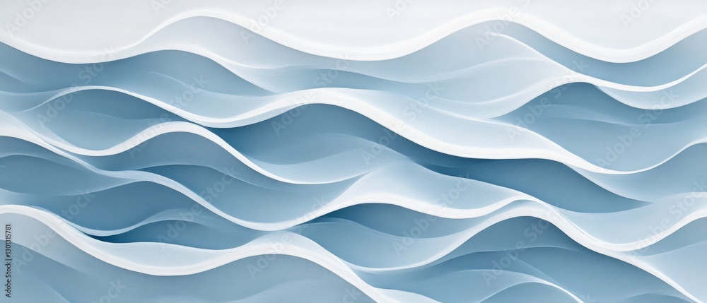 Fototapeta premium Stylish and modern minimalist seamless white wave texture pattern background with monochromatic color scheme. Abstract White Wave Forms background