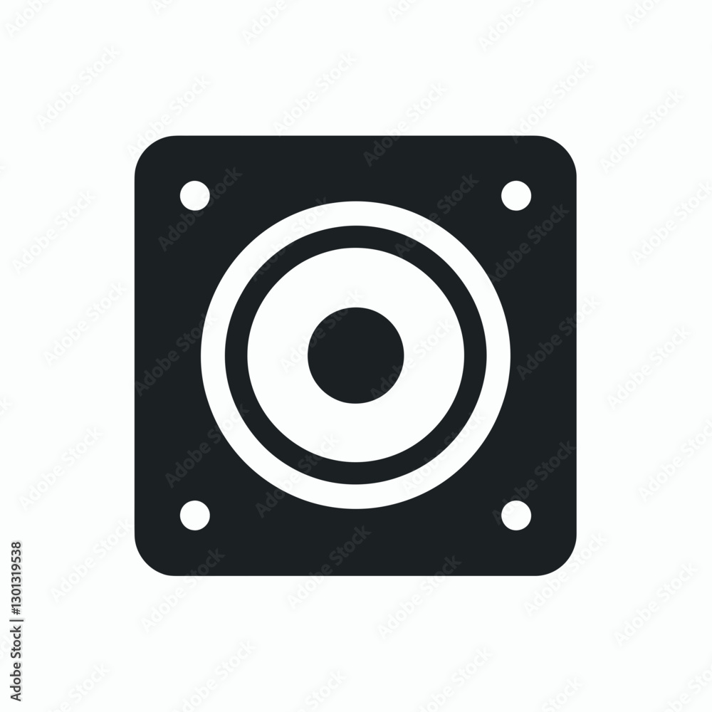 very simple flat and single minimalist Speaker Silhouette in black on a white background very simple flat and single minimalist Speaker Silhouette in black on a white background