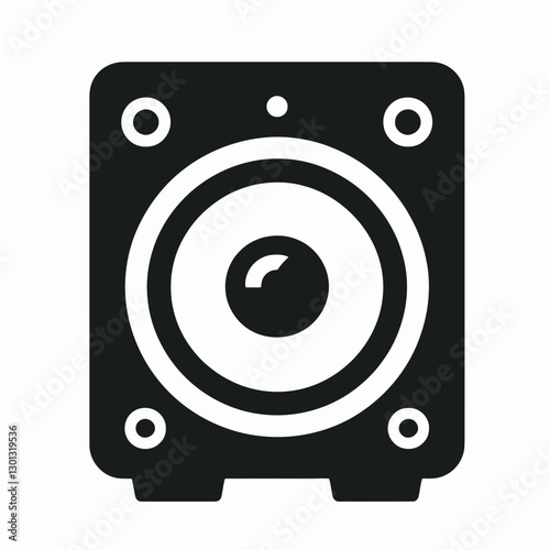 very simple flat and single minimalist Speaker Silhouette in black on a white background