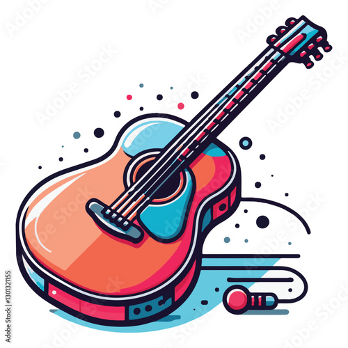 Graphic graphic of an acoustic guitar