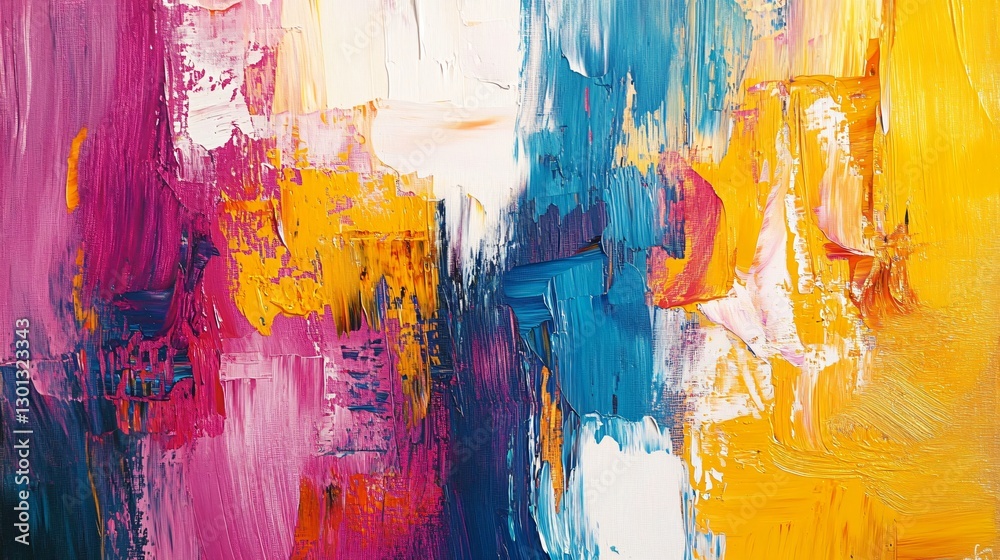 Fototapeta premium Vibrant Abstract Oil Painting on Canvas for Creative Projects