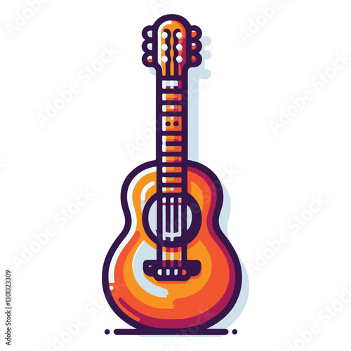 An iconic guitar player with a lengthy neck