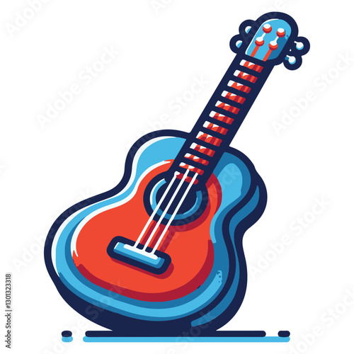 Graphic illustration of a guitar