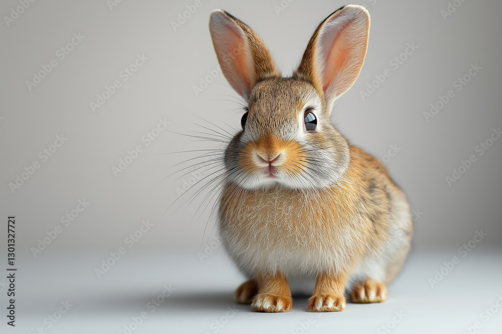A Cute Adorable Fluffy Bunny Isolated Rabbit on a White Background A Cute Adorable Fluffy Bunny Isolated Rabbit on a White Background