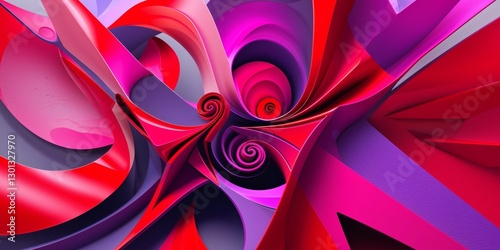 Wallpaper Mural Abstract Geometric Design with Red Pink and Purple Shapes. Torontodigital.ca