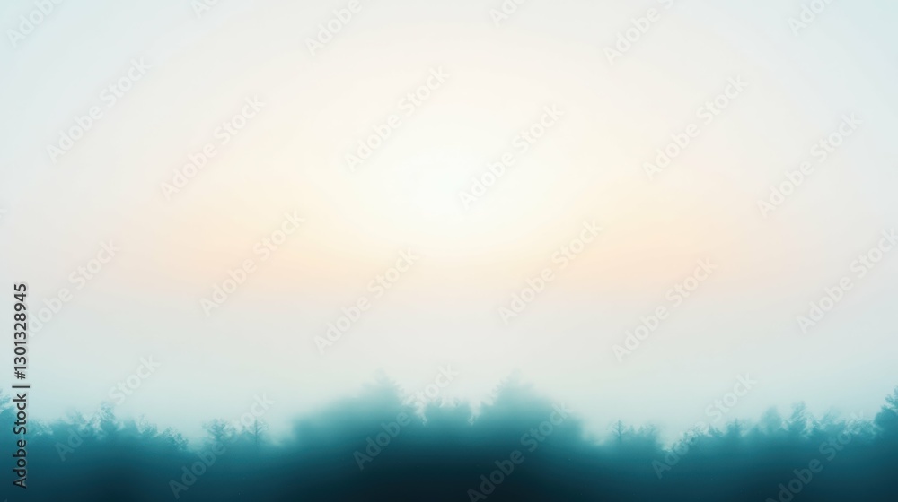 Obraz premium Tranquil foggy landscape with soft gray tones for calm and serene design