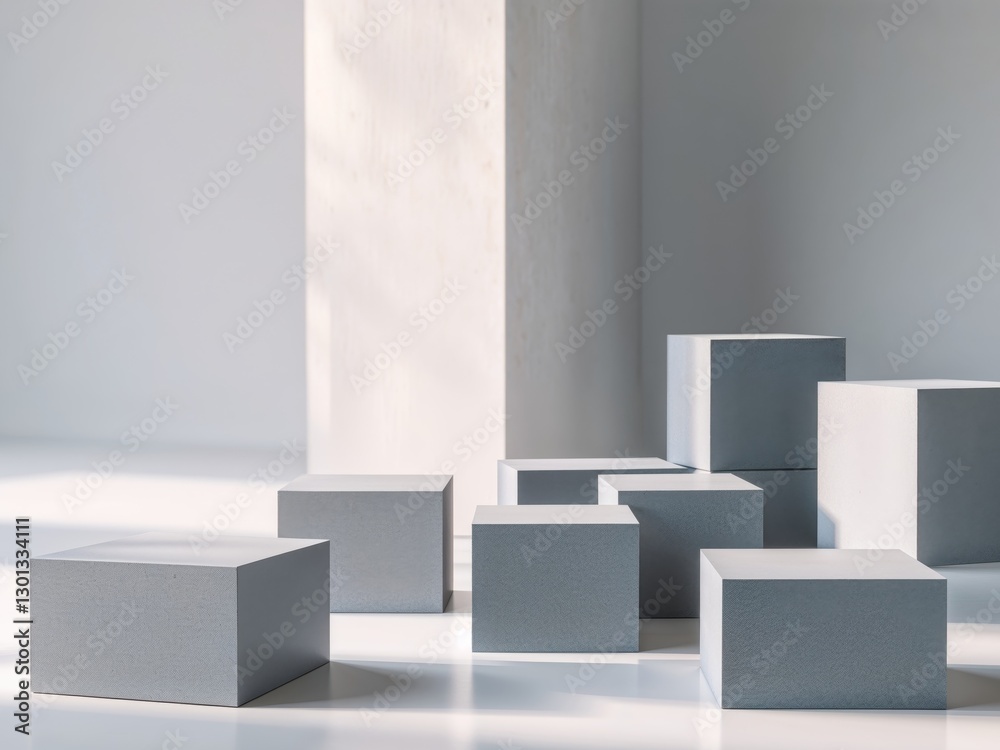 Gray cube boxes blocks background with copy space Gray cube boxes blocks background with copy space