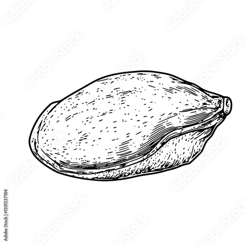 Vector engraved illustration of a clam shell for use in product design and branding projects