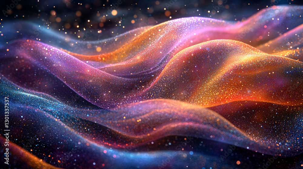 Obraz premium Gradientowe tło z brokatem, wizualizacja danych, tło technologiczne generative ai