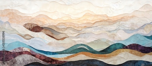 Wallpaper Mural Paper-like layered mountain landscape with soft textures and flowing shapes. Mural Marble Wallpaper Spring AI generated image Torontodigital.ca