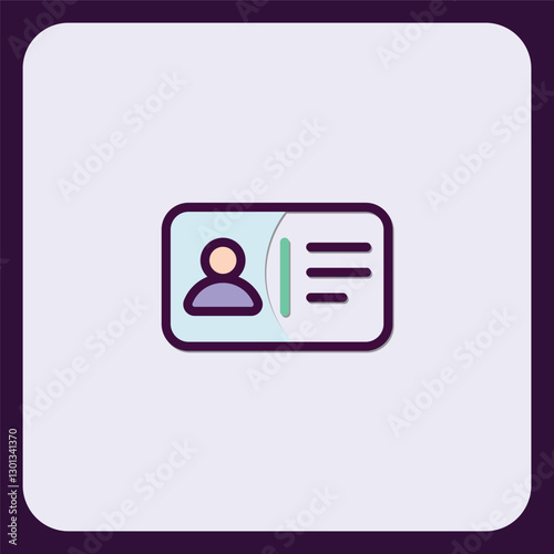 Identification card vector icon on pastel background, user identity pass