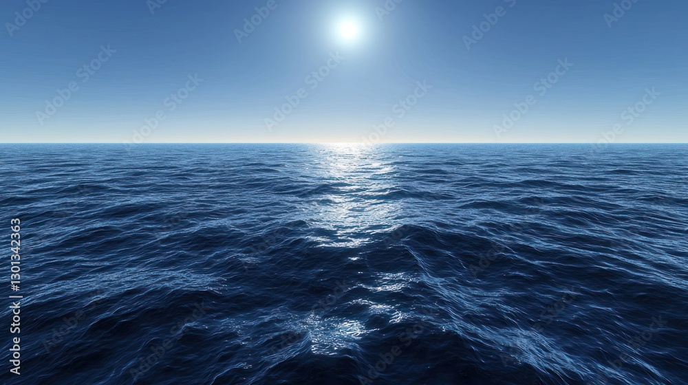 Obraz premium Vast Ocean Under a Bright Sun: A Serene Seascape