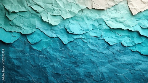 Wallpaper Mural Crumpled and plain paper sheets divided diagonally creating line partition. Trendy mint colored abstract background design, flat lay, copy space. Year color concept. Torontodigital.ca