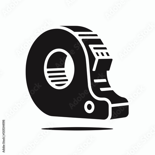 very simple flat and single minimalist Tape Dispenser Silhouette in black on a white background