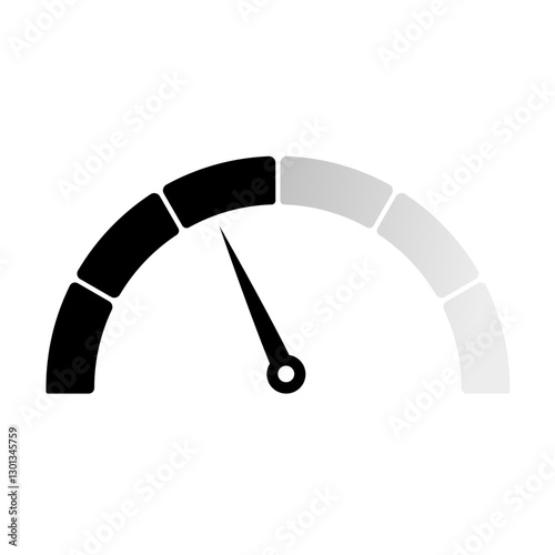 Gauge level indicator symbol from low to high