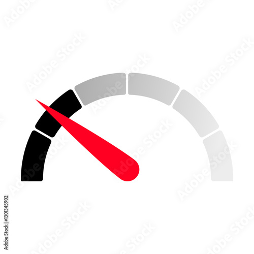 Gauge level indicator symbol from low to high