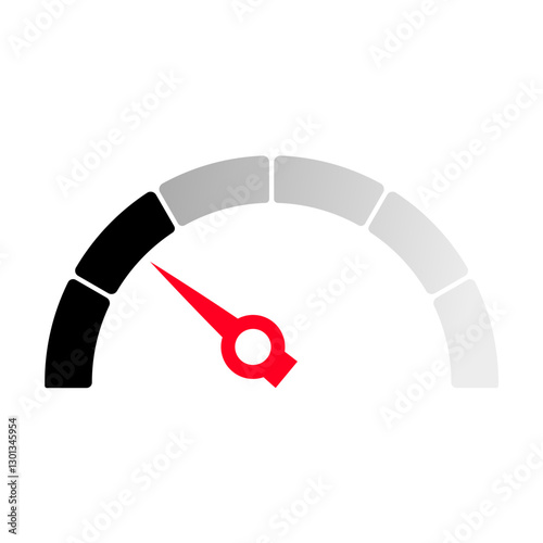 Gauge level indicator symbol from low to high