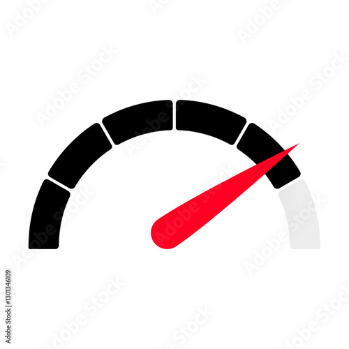 Gauge level indicator symbol from low to high