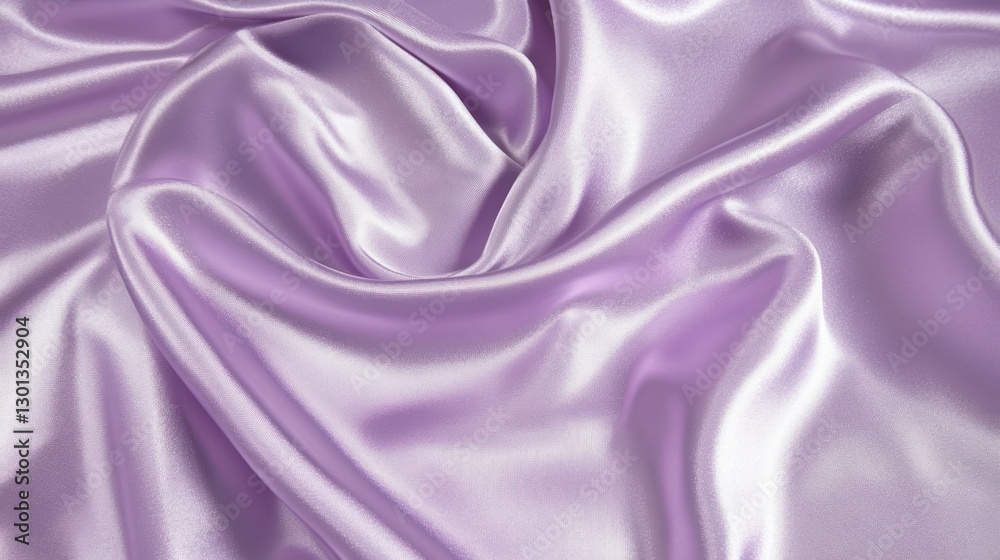 A delicate display of lavender satin fabric with graceful folds and curves A delicate display of lavender satin fabric with graceful folds and curves