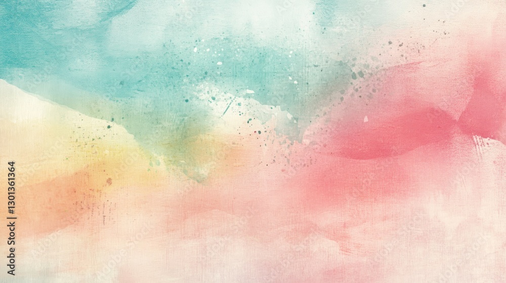 Obraz premium Beautiful Watercolor Background Featuring Shades of Pink and Blue Pastel Colors