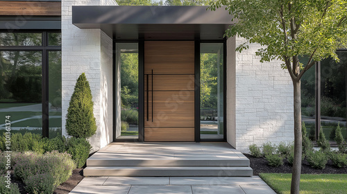 Custom-built high-end designer door merging elegance and functionality for premium architectural stock imagery