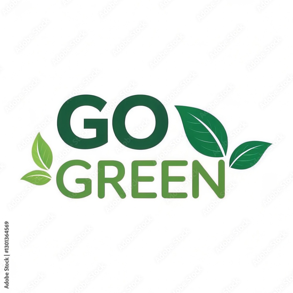 Fototapeta premium Minimalist GO GREEN: Leaf Logo Design