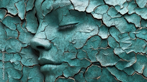 Cracked textured face pattern