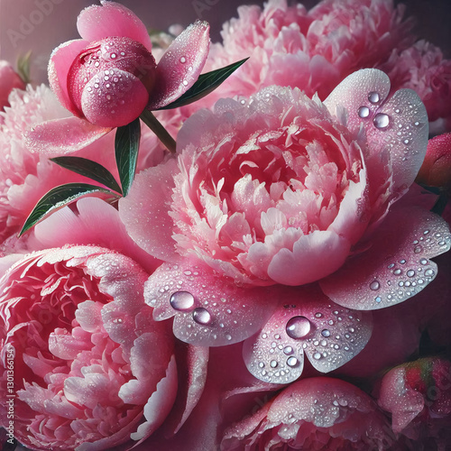 Peonies on a neutral background.
