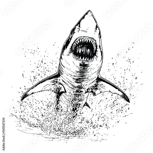 shark coloring book page design