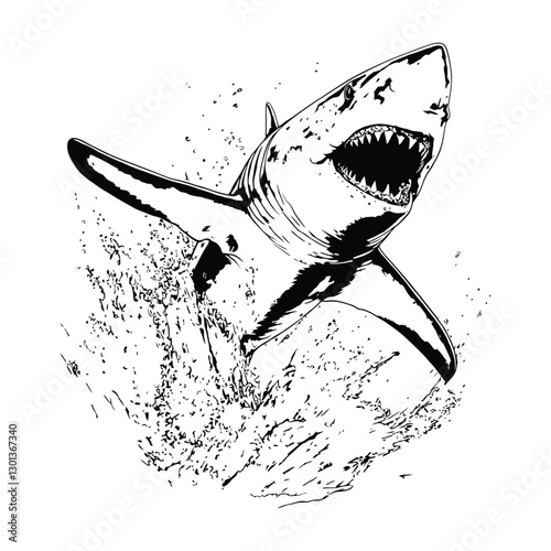 shark coloring book page design