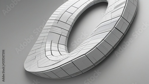 High-Tech Infinity Loop with Digital Tile Patterns photo