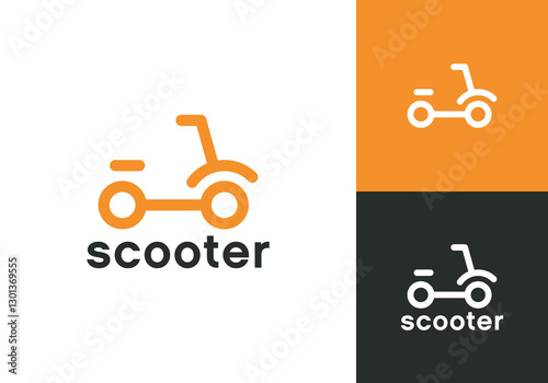simple scooter technology logo vector design