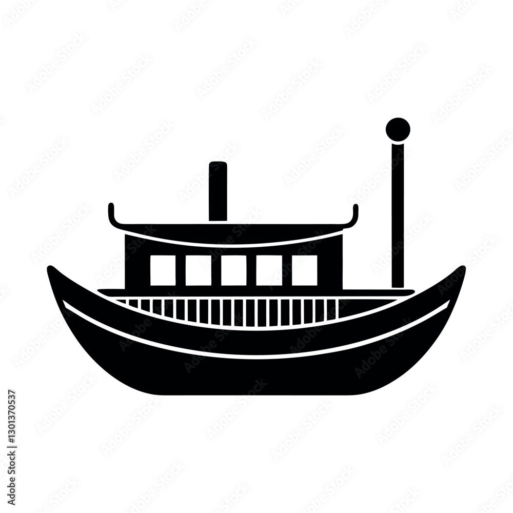 Paddle Boat Black Vector Silhouette for Logos and Icons
Paddle Boat Black Vector Silhouette for Logos and Icons